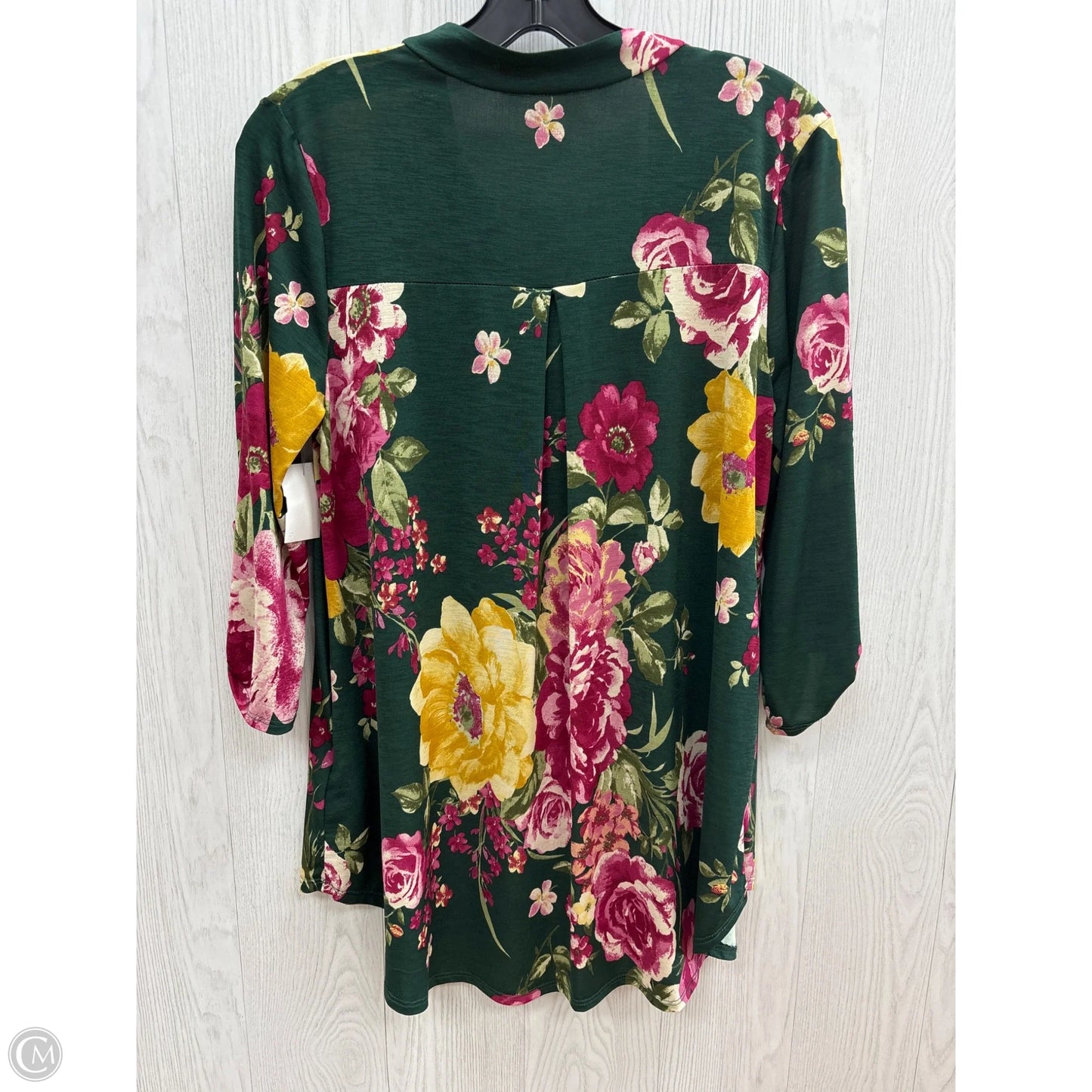 Top 3/4 Sleeve By Honeyme In Green, Size: S