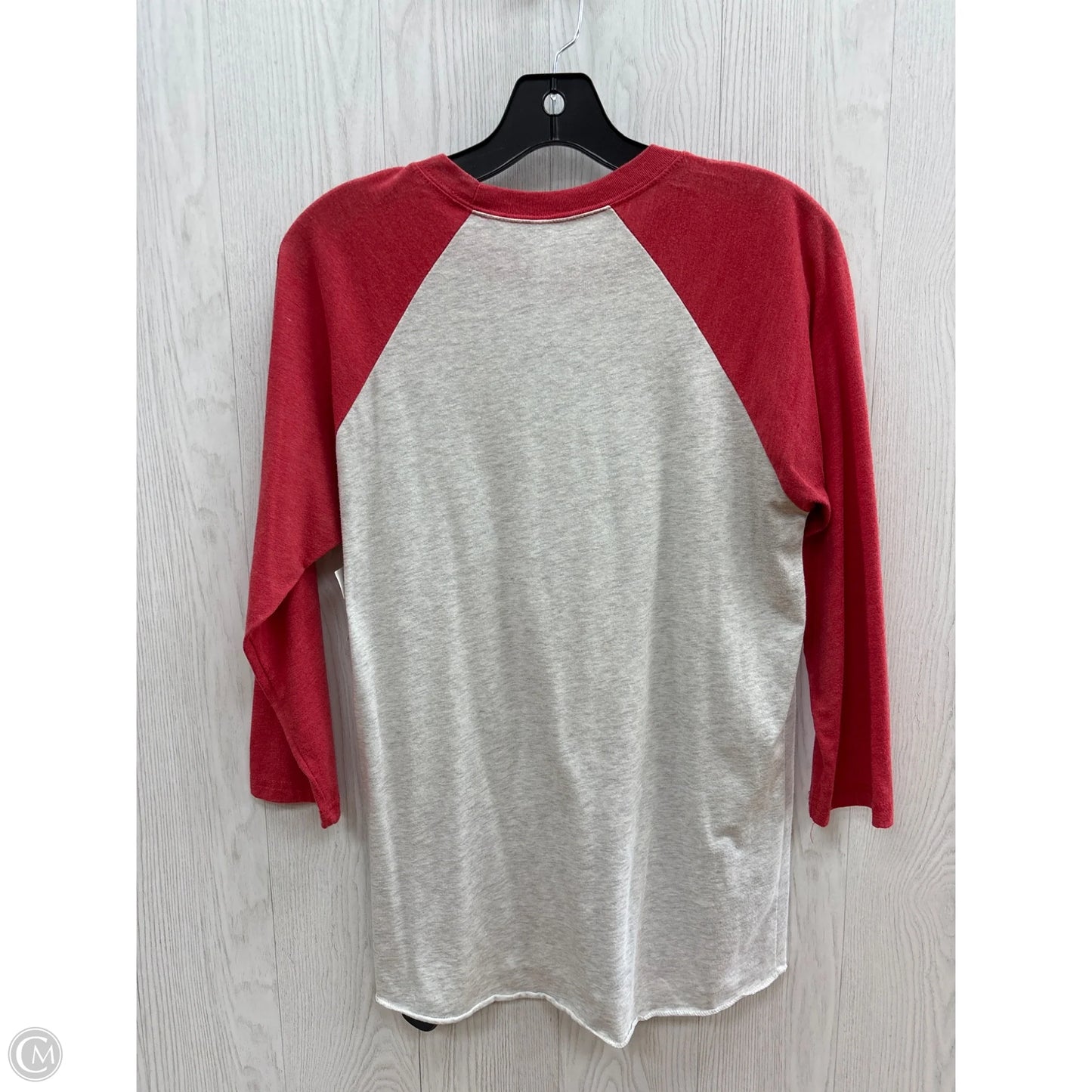 Top Long Sleeve By Next Level In Grey & Red, Size: S