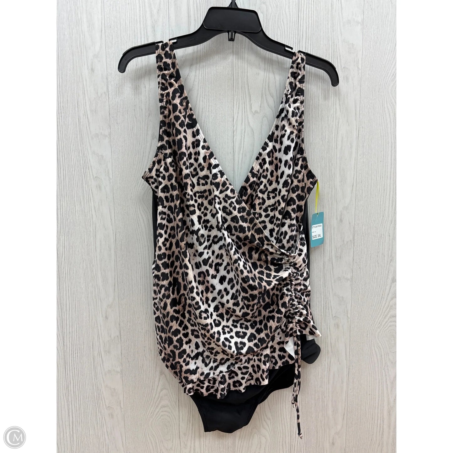 Swimsuit By Clothes Mentor In Animal Print, Size: 3x
