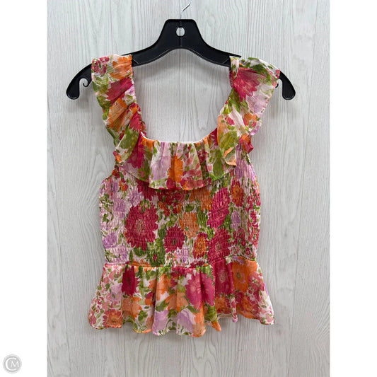 Top Sleeveless By Lc Lauren Conrad In Floral Print, Size: M