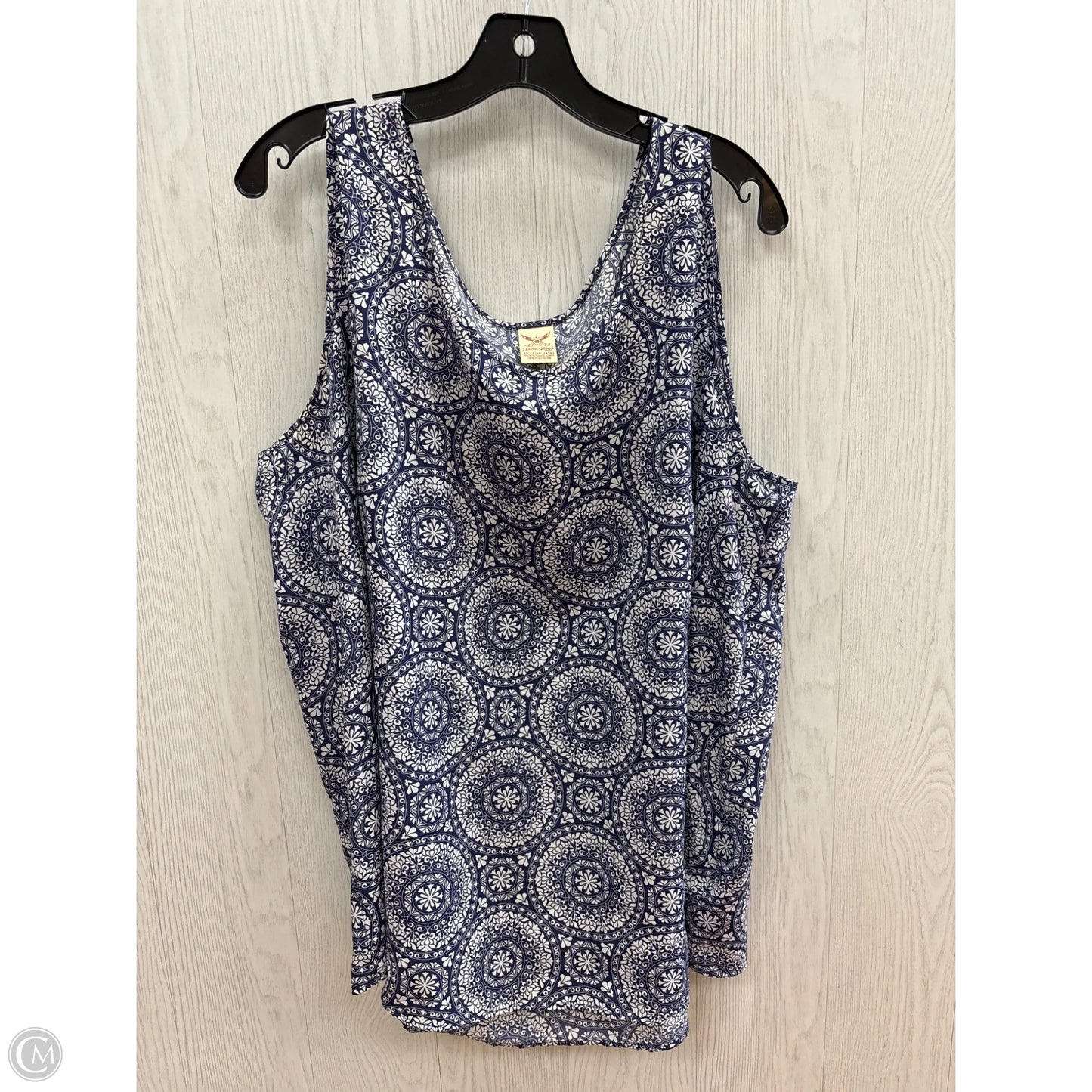 Top Sleeveless By Faded Glory In Blue & White, Size: 3x