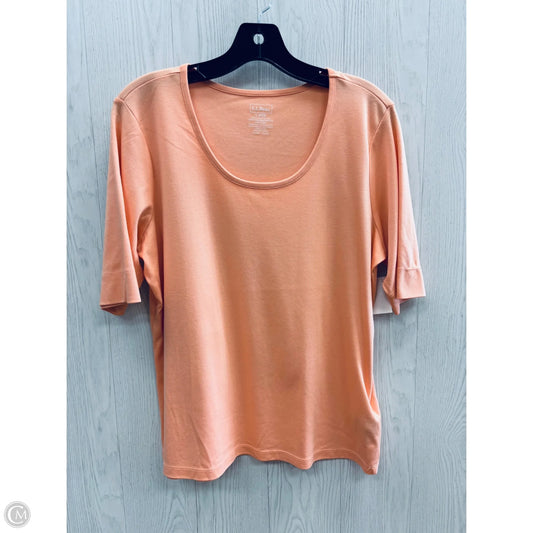 Top Short Sleeve By L.l. Bean In Peach, Size: L