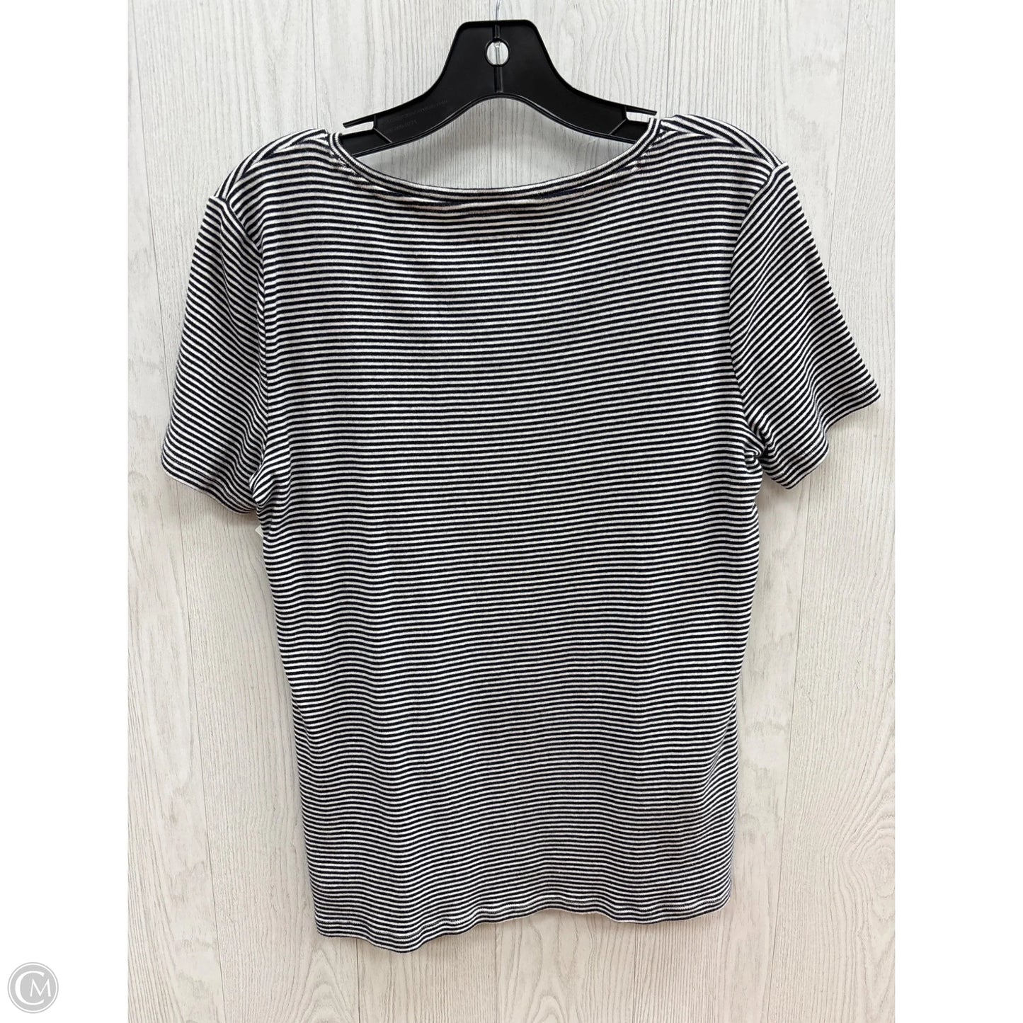 Top Short Sleeve By Talbots In Blue & White, Size: M