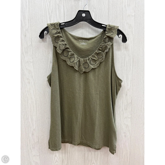 Top Sleeveless By Talbots In Green, Size: L