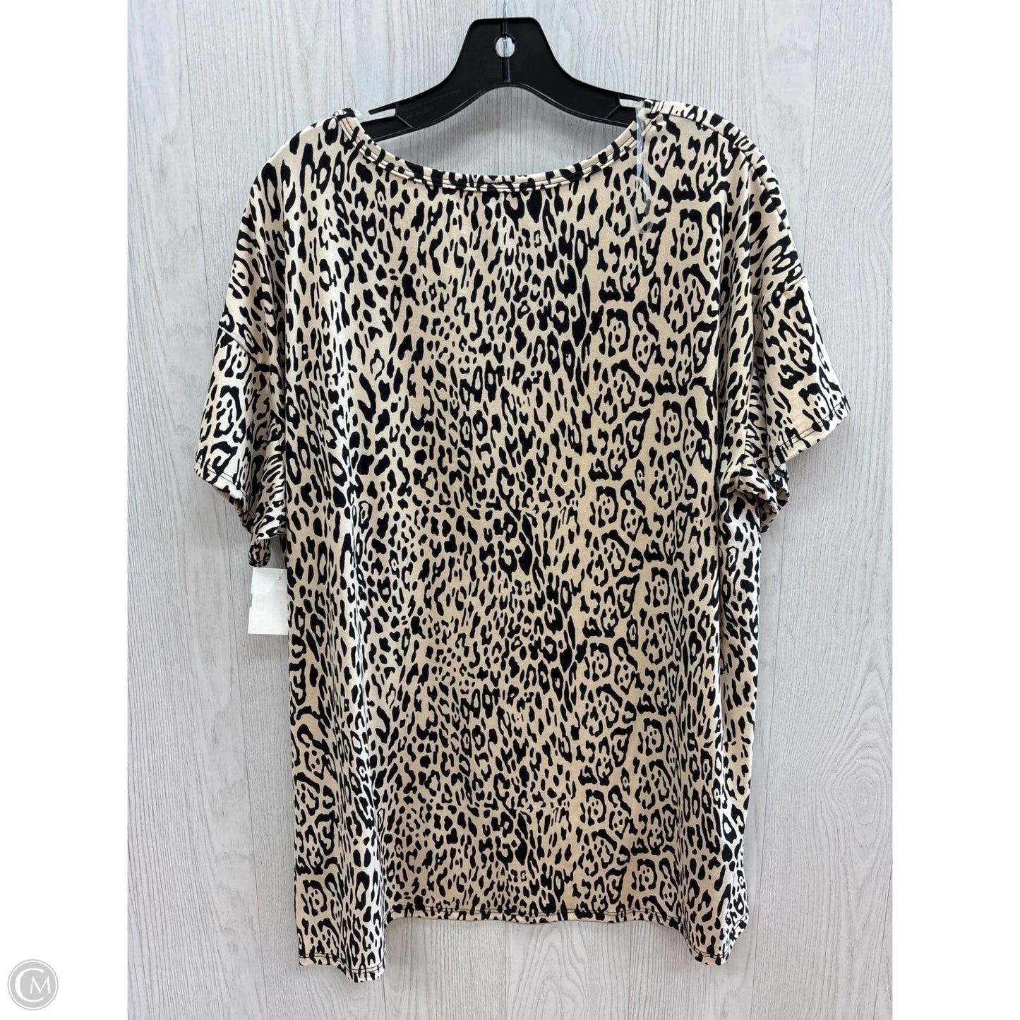 Top Short Sleeve By Honeyme In Animal Print, Size: Xl