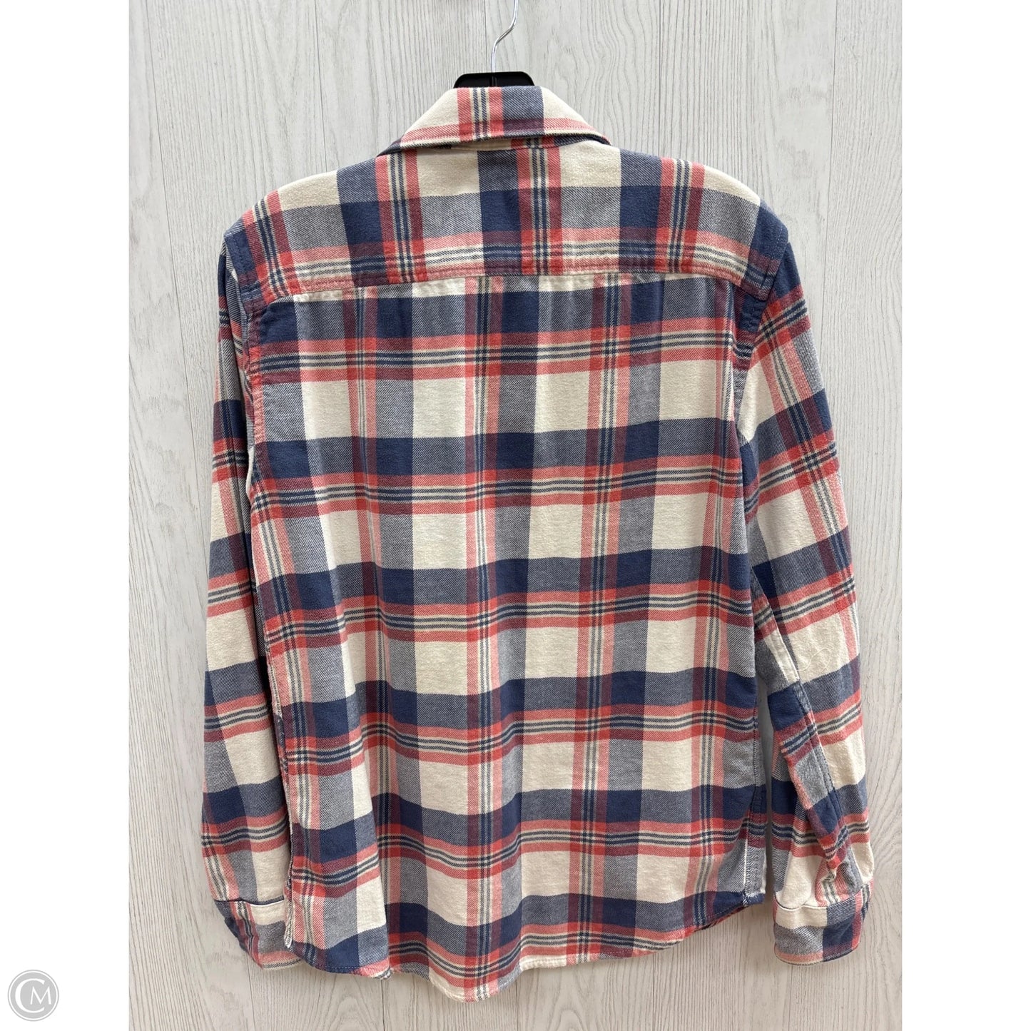 Top Long Sleeve By American Eagle In Plaid Pattern, Size: Xs