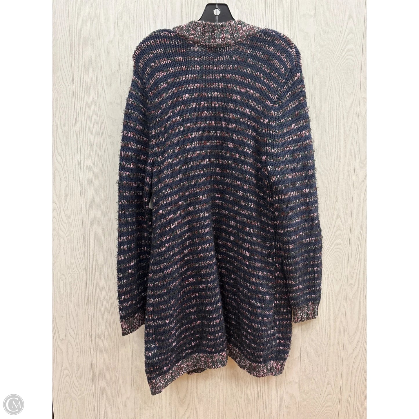 Sweater Cardigan By Christopher And Banks In Blue & Green, Size: L