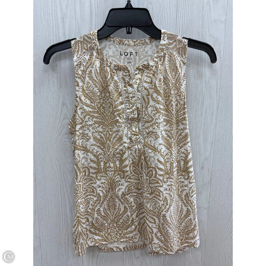 Top Sleeveless By Loft In Tan, Size: Xs