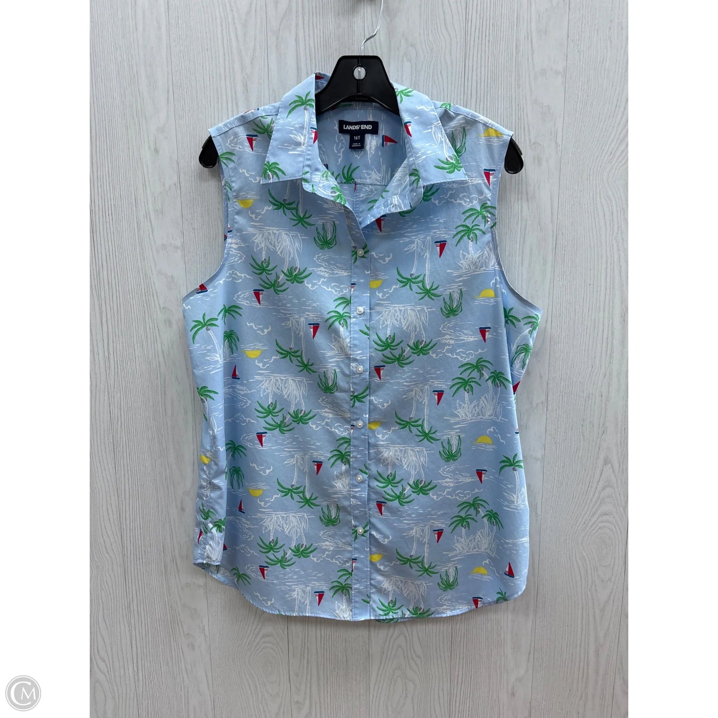 Top Sleeveless By Lands End In Blue, Size: Xl