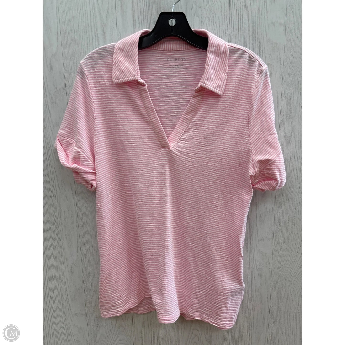 Top Short Sleeve By Talbots In Pink, Size: L