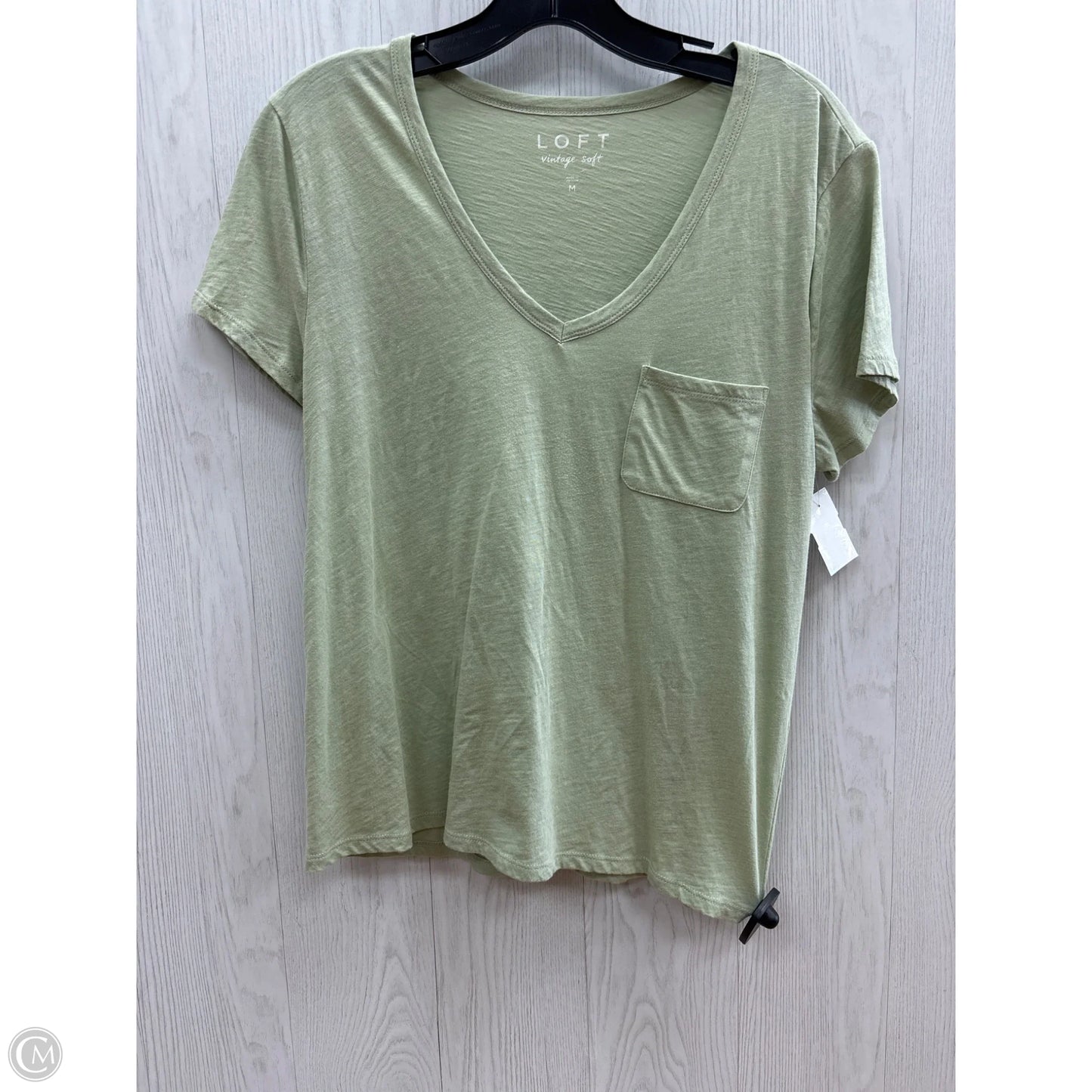 Top Short Sleeve Basic By Loft In Green, Size: M