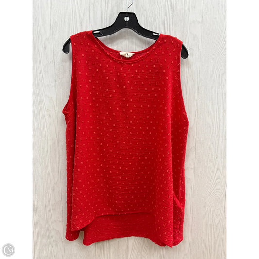 Top Sleeveless By Clothes Mentor In Red, Size: Xl