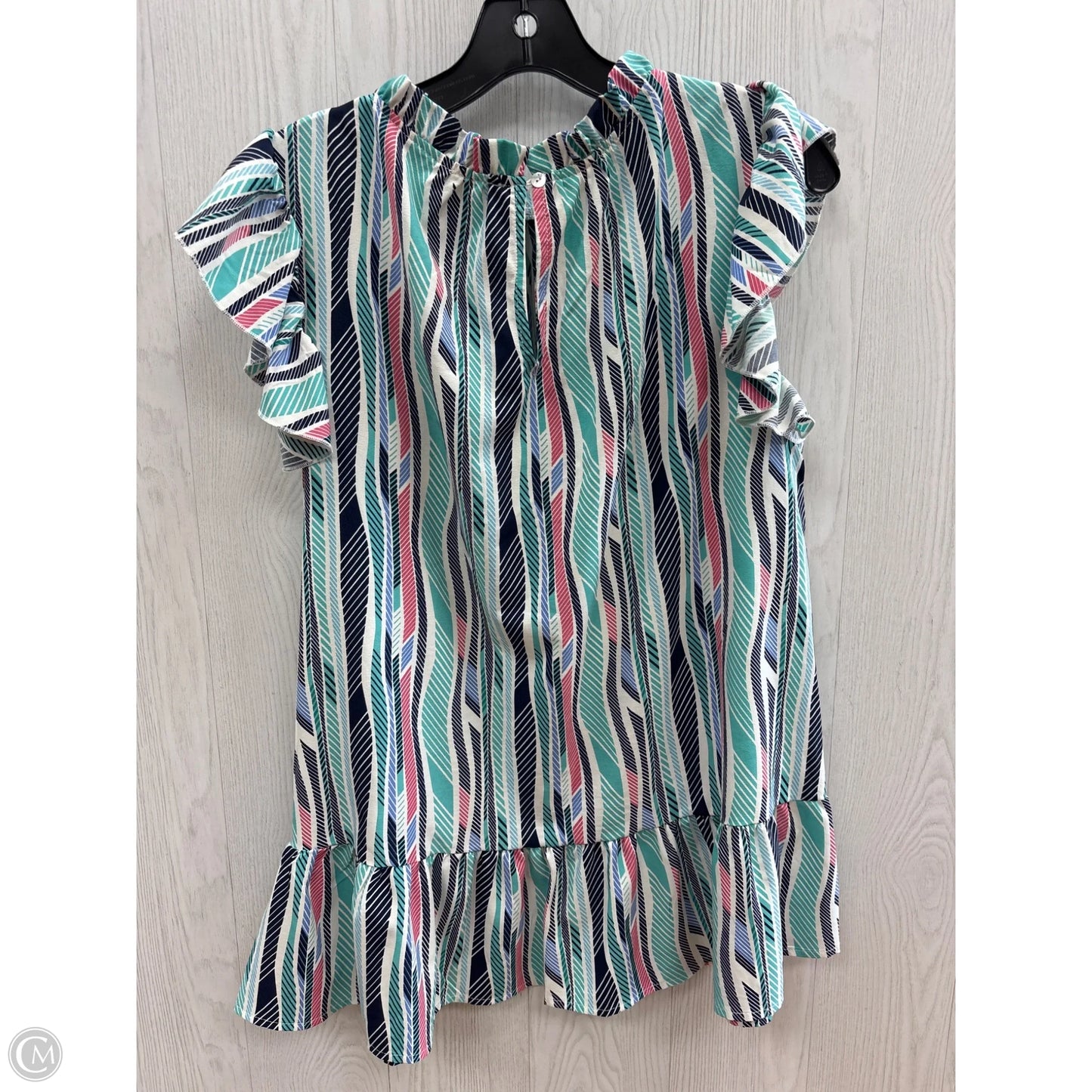 Top Short Sleeve By Jodifl In Striped Pattern, Size: L