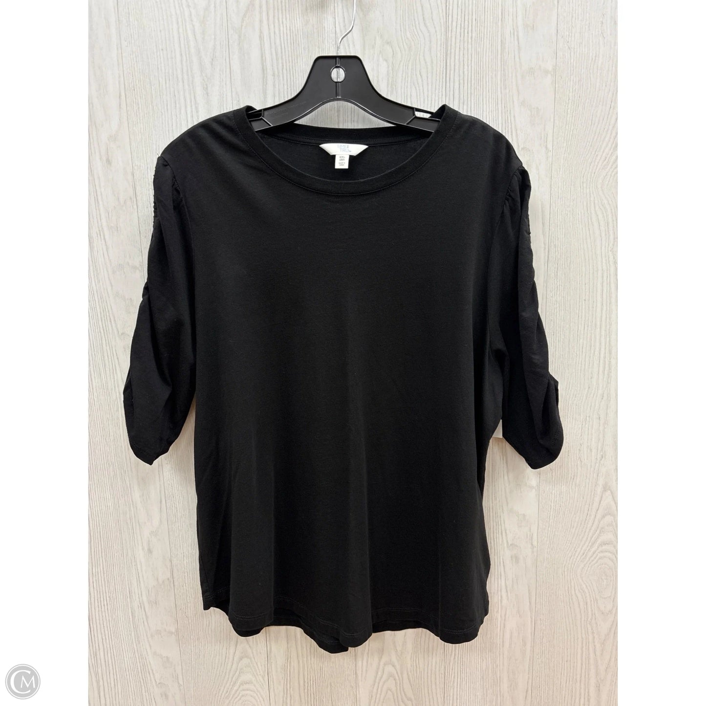 Top Short Sleeve By Time And Tru In Black, Size: 2x