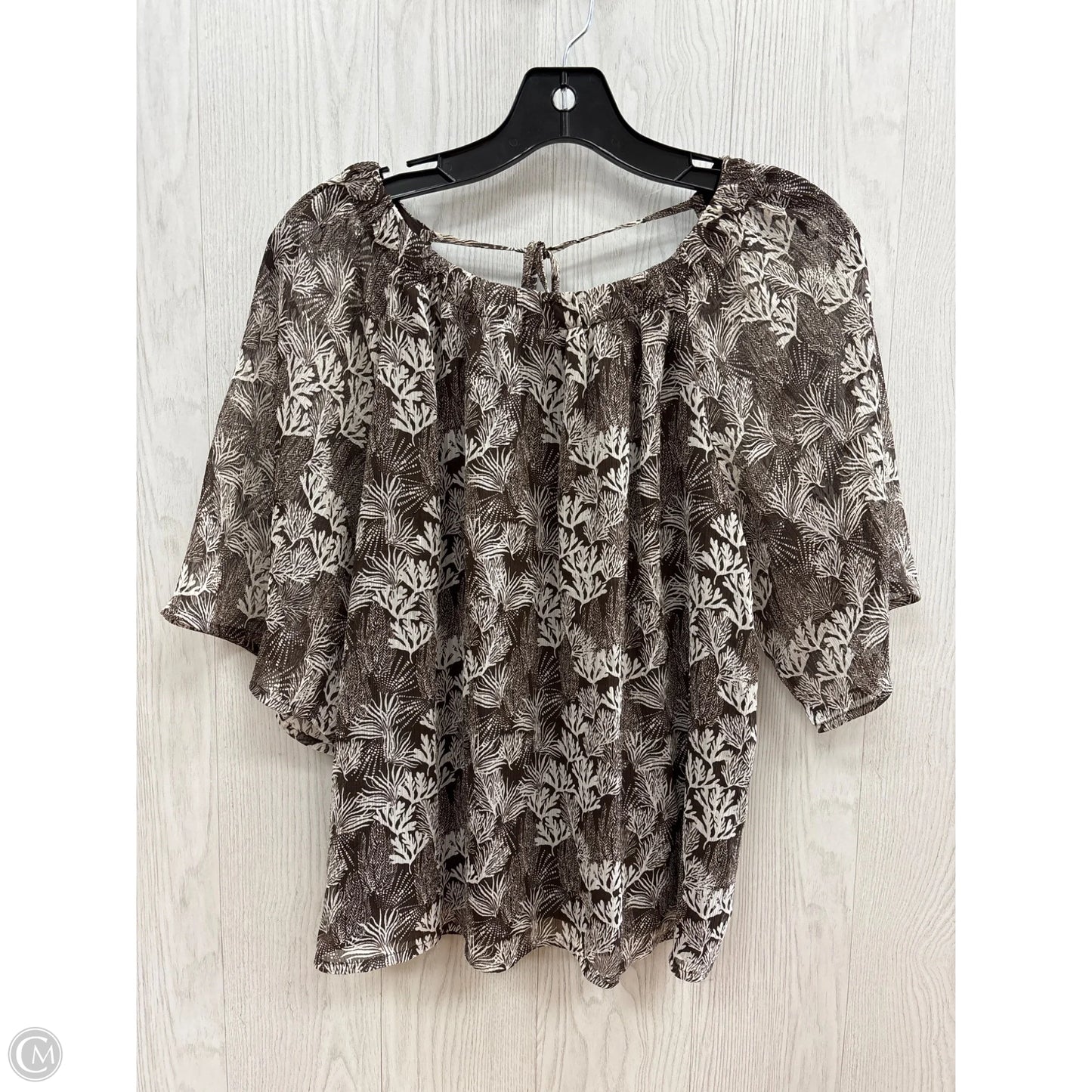 Top Short Sleeve By Loft In Brown, Size: S