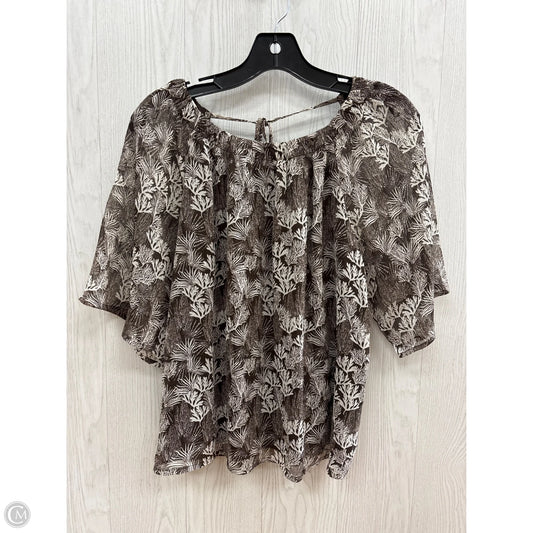 Top Short Sleeve By Loft In Brown, Size: S