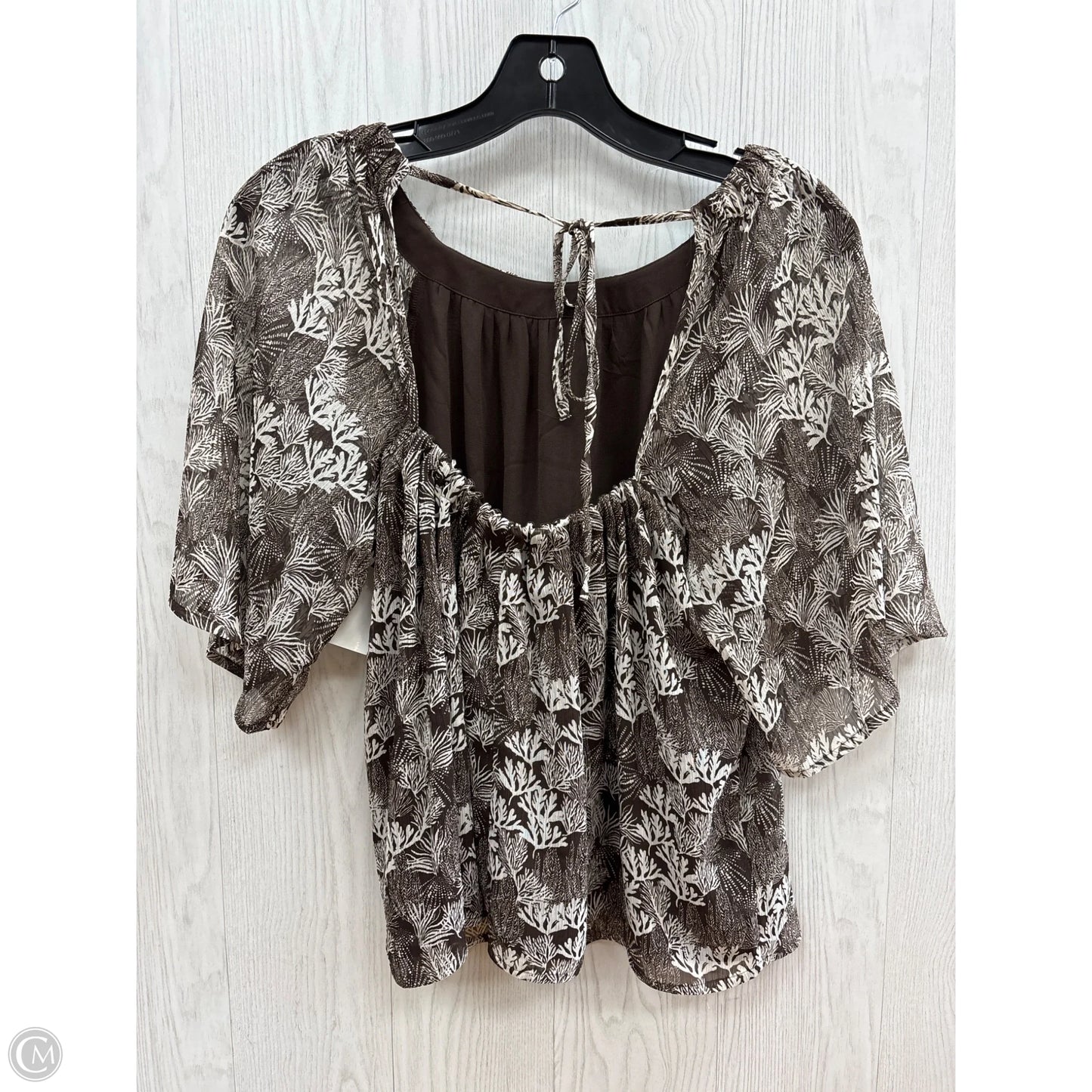 Top Short Sleeve By Loft In Brown, Size: S
