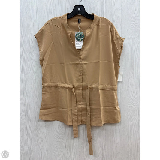Top Short Sleeve By Amazon Essentials In Tan, Size: M