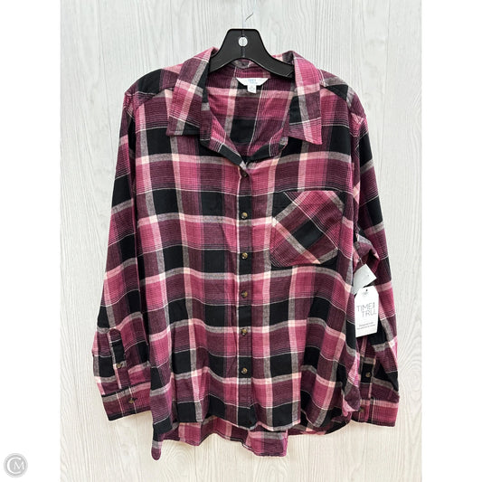 Top Long Sleeve By Time And Tru In Pink, Size: Xl