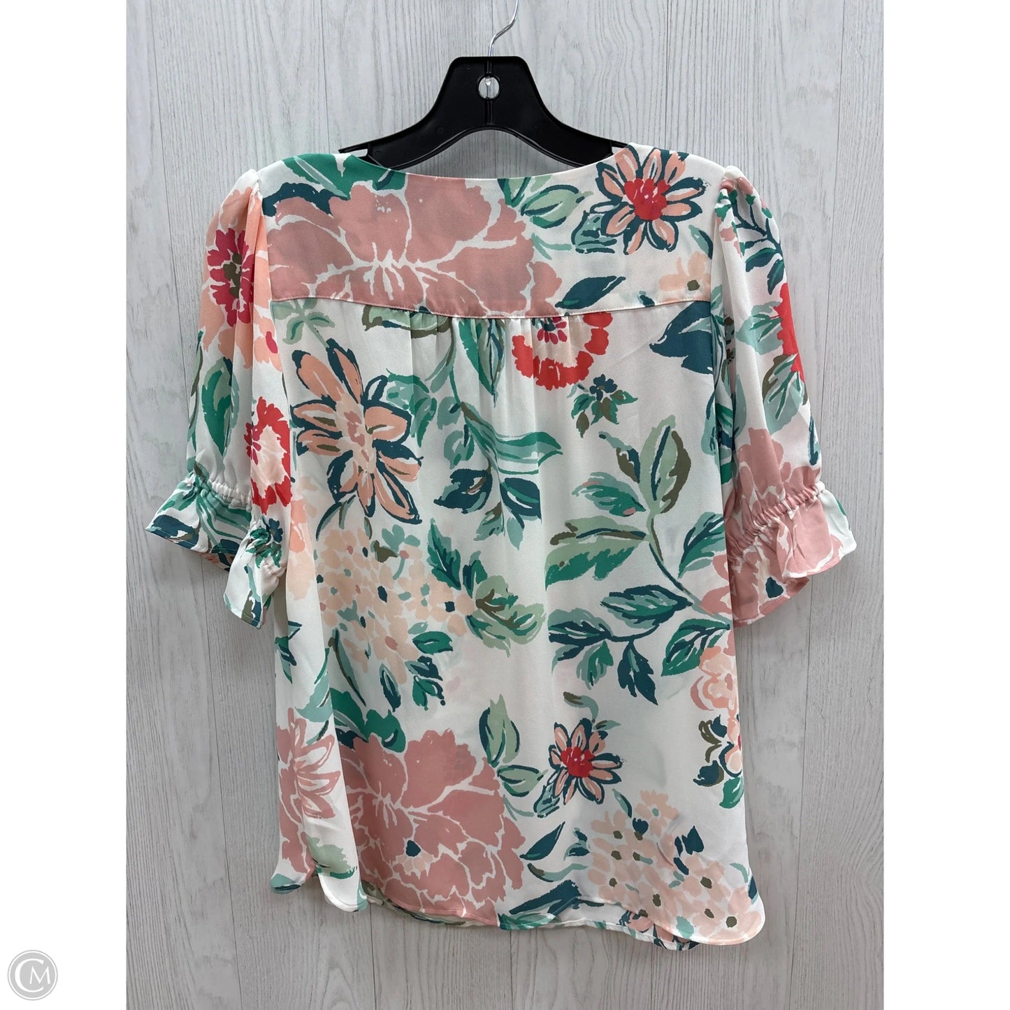 Top Short Sleeve By Loft In Floral Print, Size: S