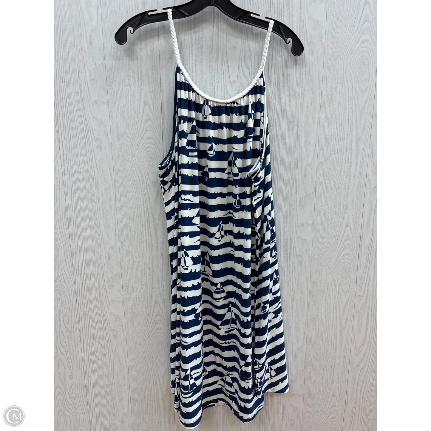 Dress Casual Short By Indigo Soul In Blue & White, Size: 2x