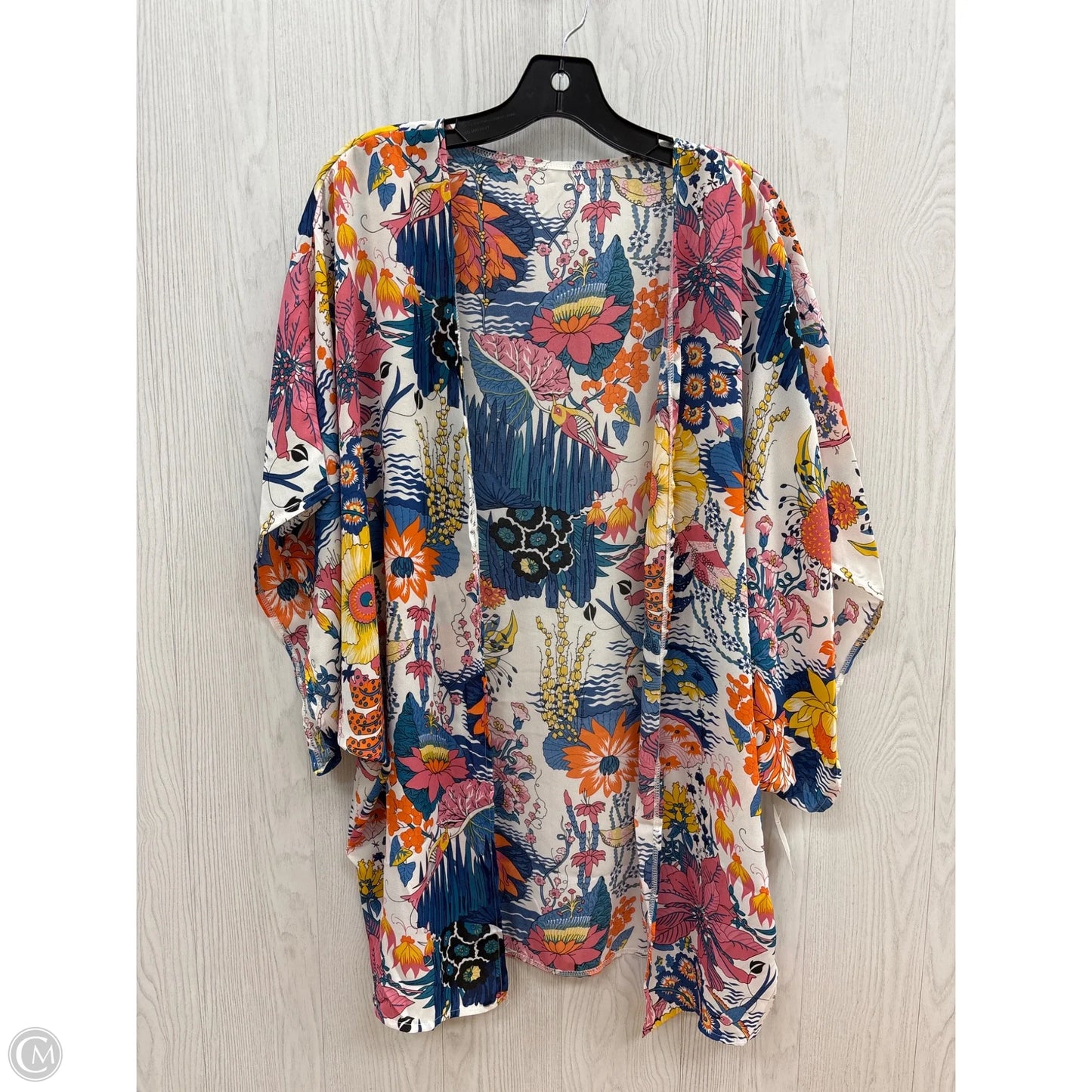 Kimono By Clothes Mentor In Blue & White, Size: Xl