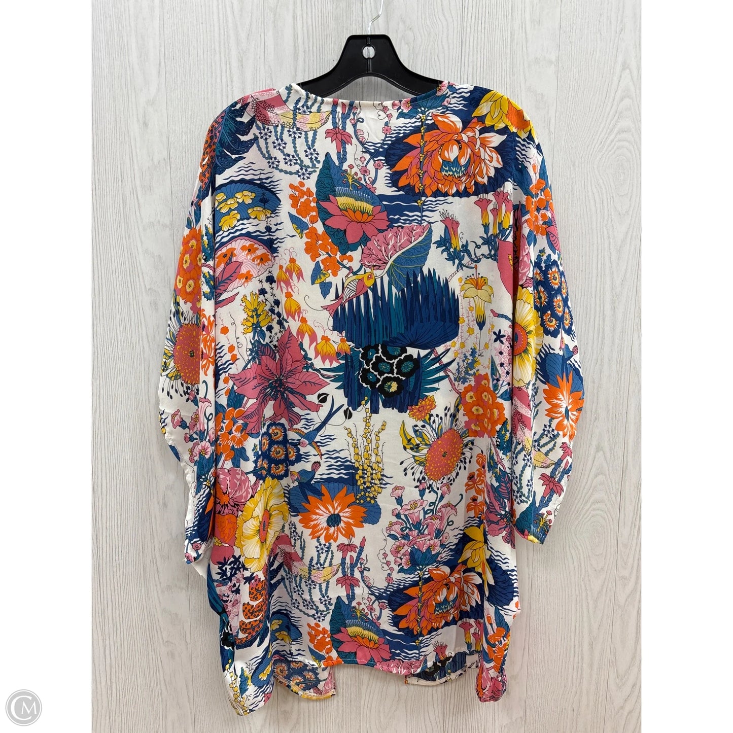 Kimono By Clothes Mentor In Blue & White, Size: Xl