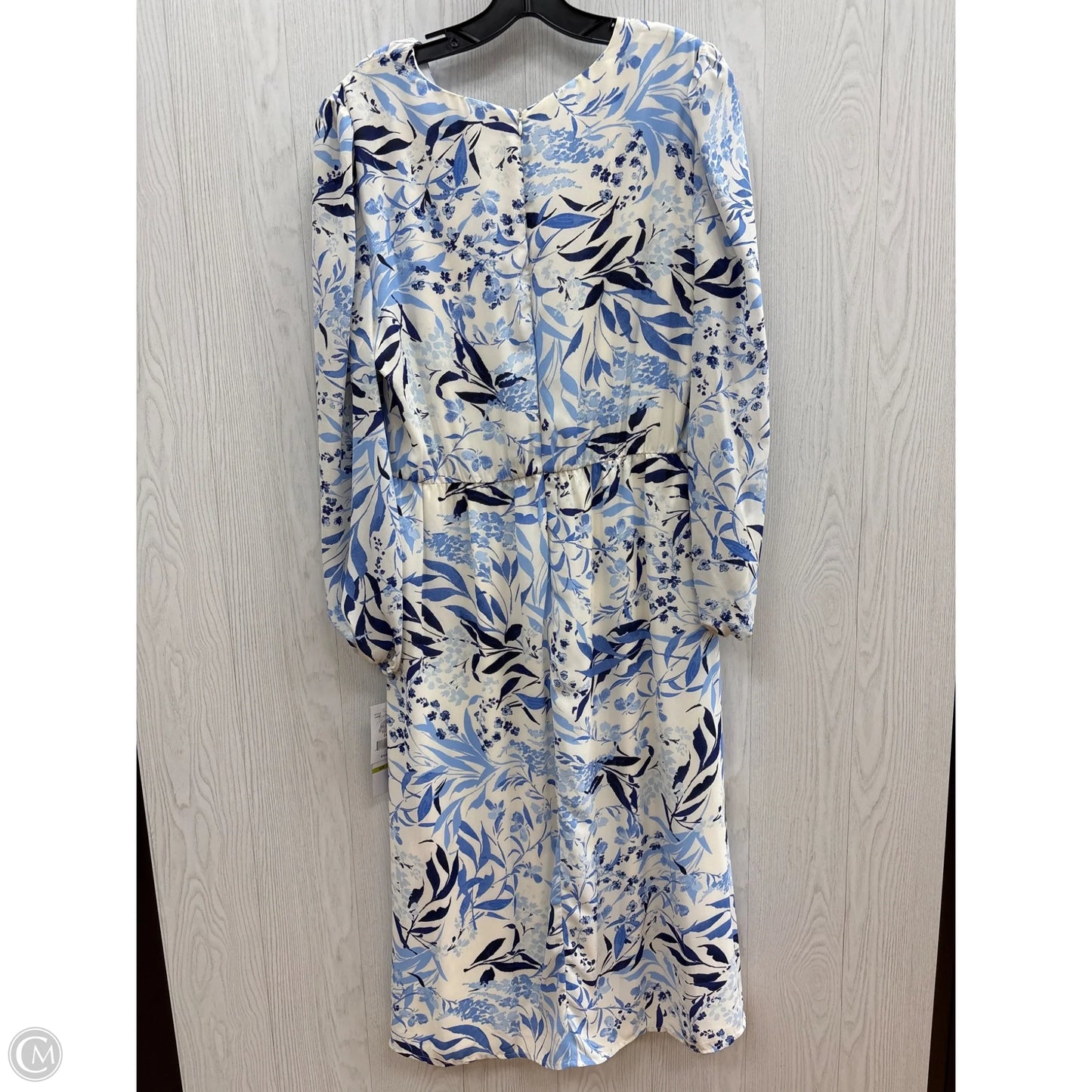 Dress Casual Midi By R And K Originals In Blue & White, Size: 14