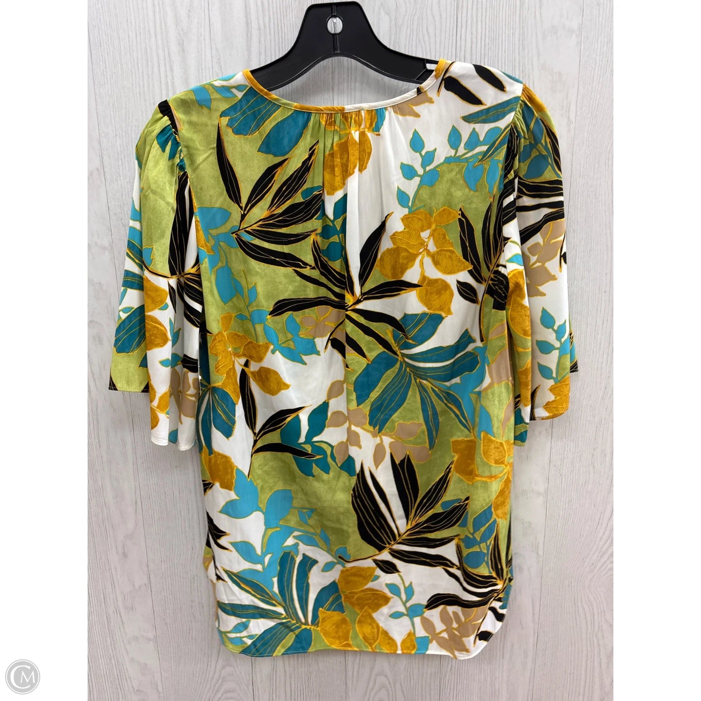 Top Short Sleeve By Chicos In Blue & Green, Size: S