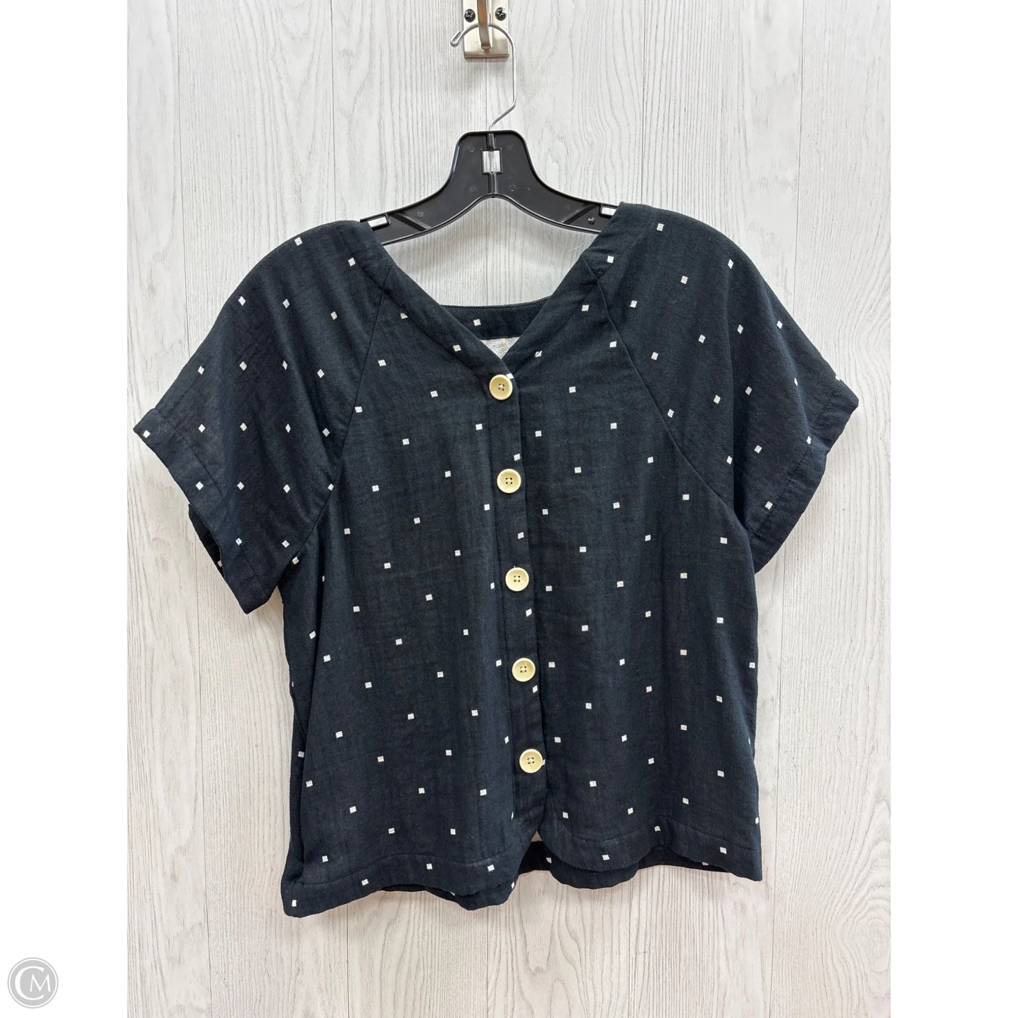 Top Short Sleeve Basic By Madewell In Black & White, Size: Xs