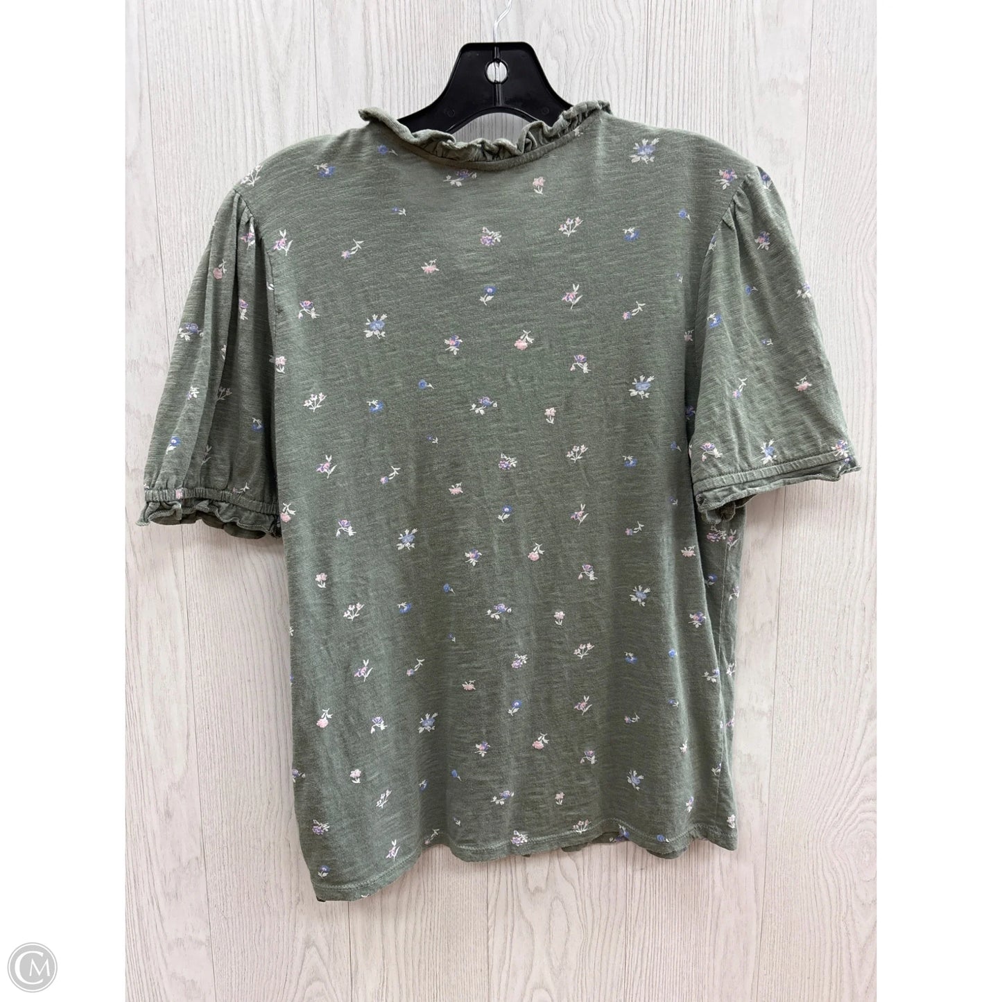 Top Short Sleeve Basic By Lucky Brand In Olive, Size: S