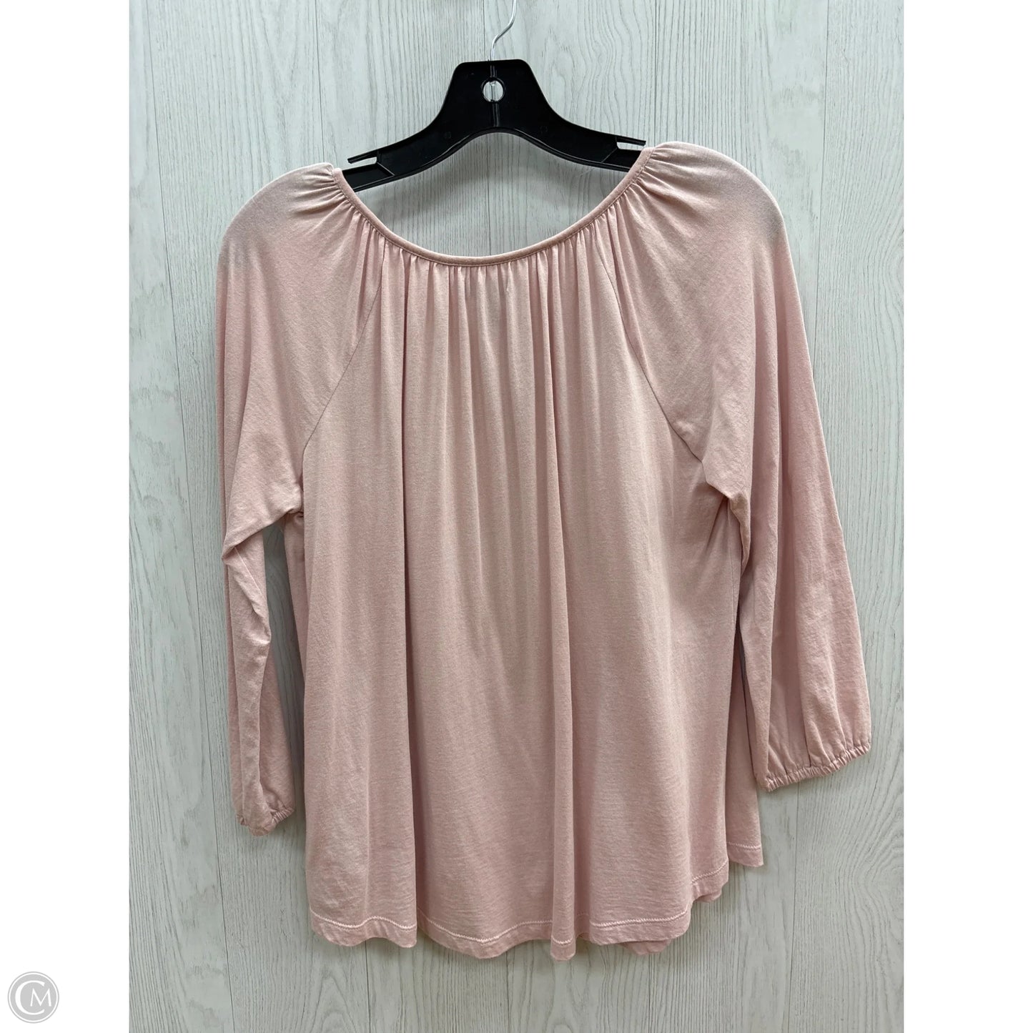 Top 3/4 Sleeve By Chaps In Pink, Size: S