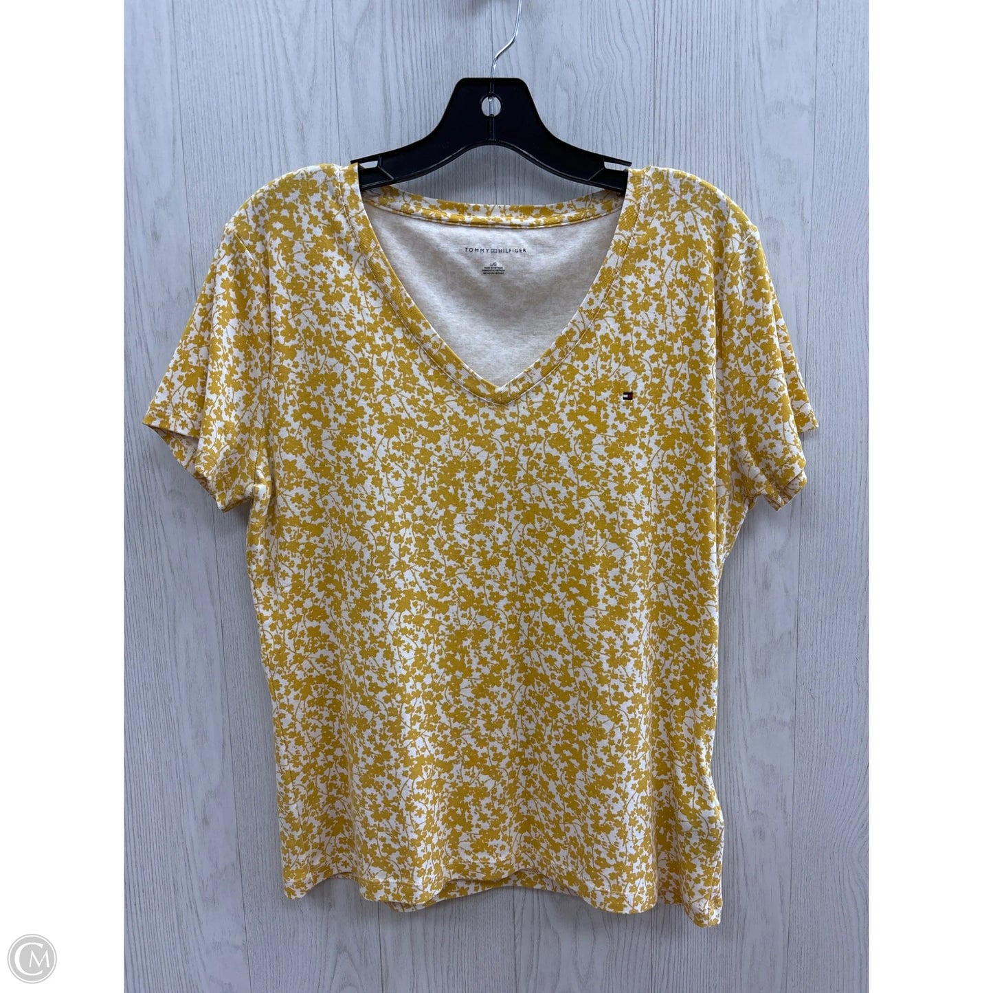 Top Short Sleeve Basic By Tommy Hilfiger In Yellow, Size: L
