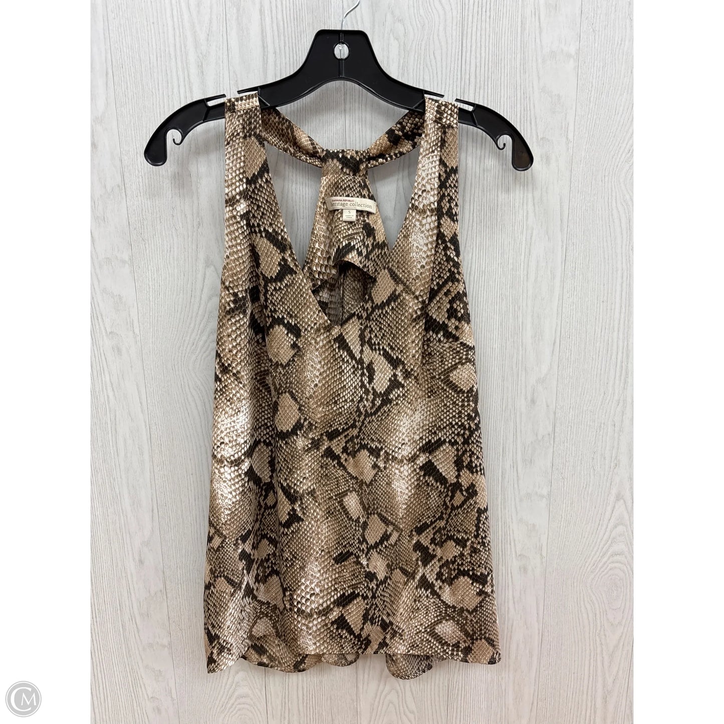 Top Sleeveless By Banana Republic In Snakeskin Print, Size: S