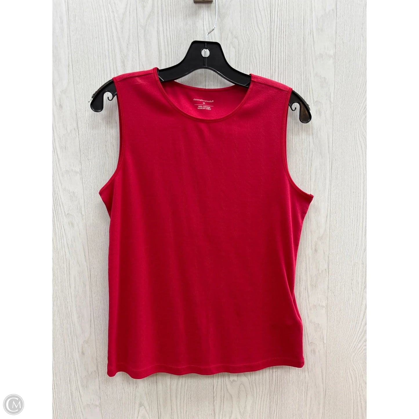 Top Sleeveless Basic By Christopher And Banks In Red, Size: M