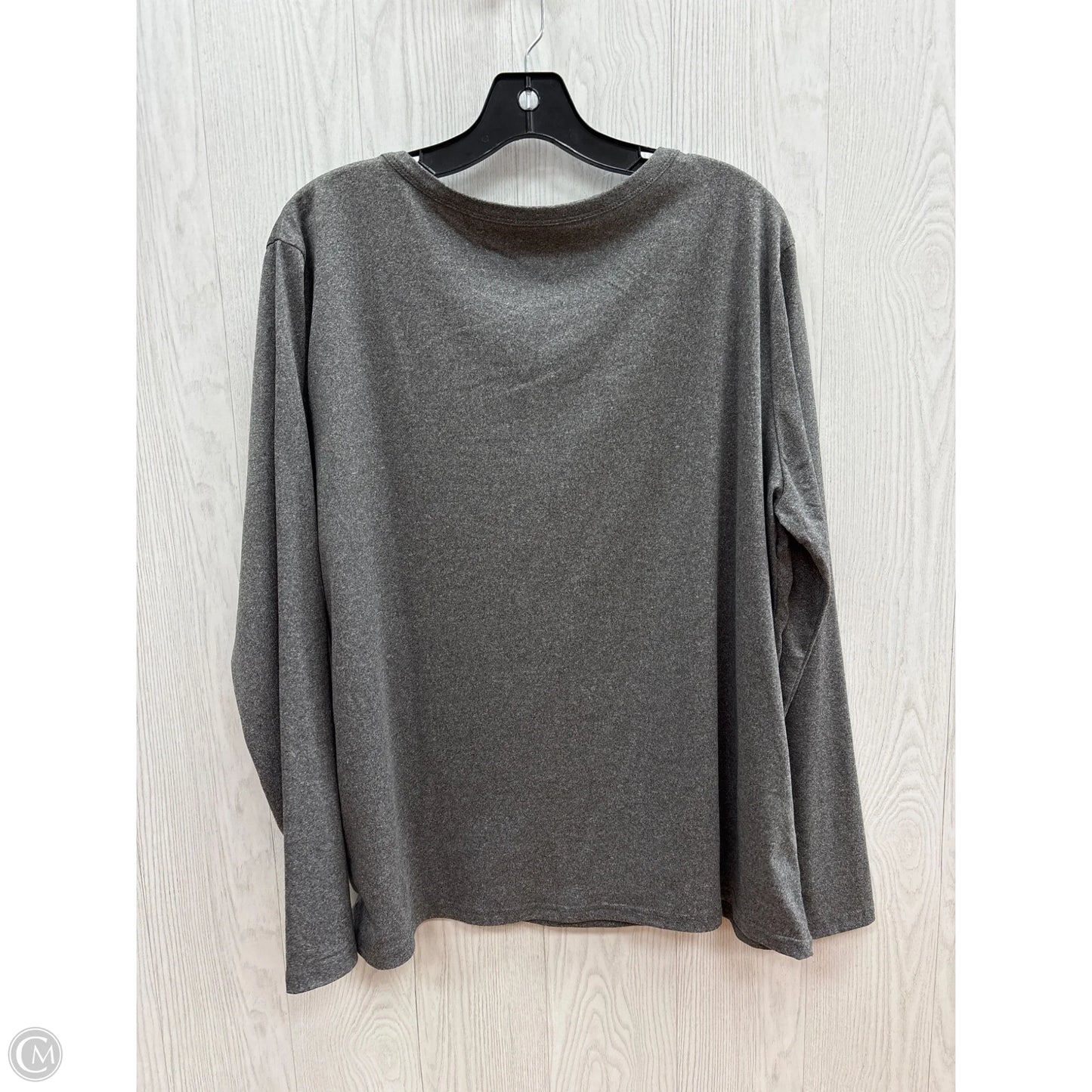 Top Long Sleeve By Clothes Mentor In Grey, Size: Xxl
