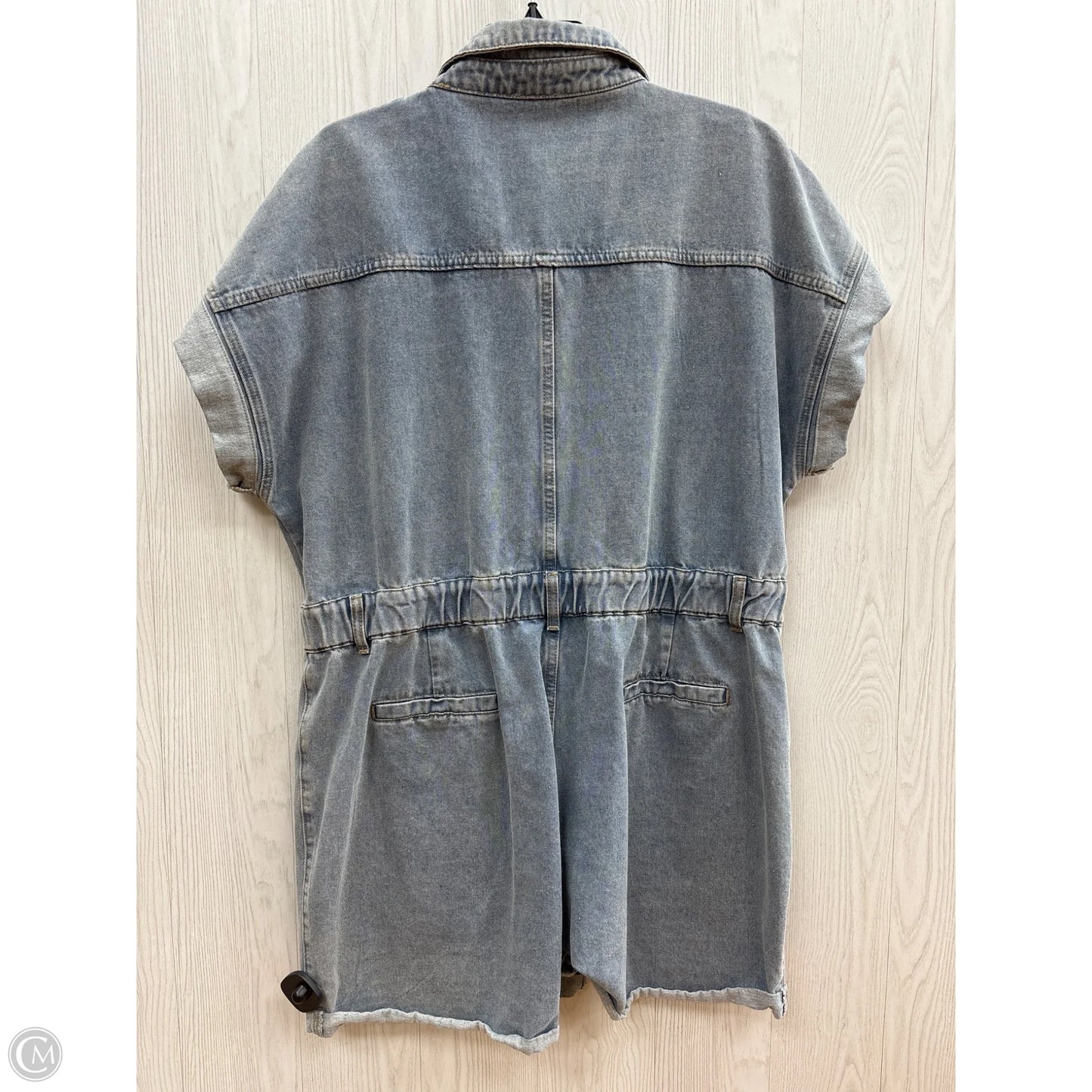 Romper By Clothes Mentor In Blue Denim, Size: Xl