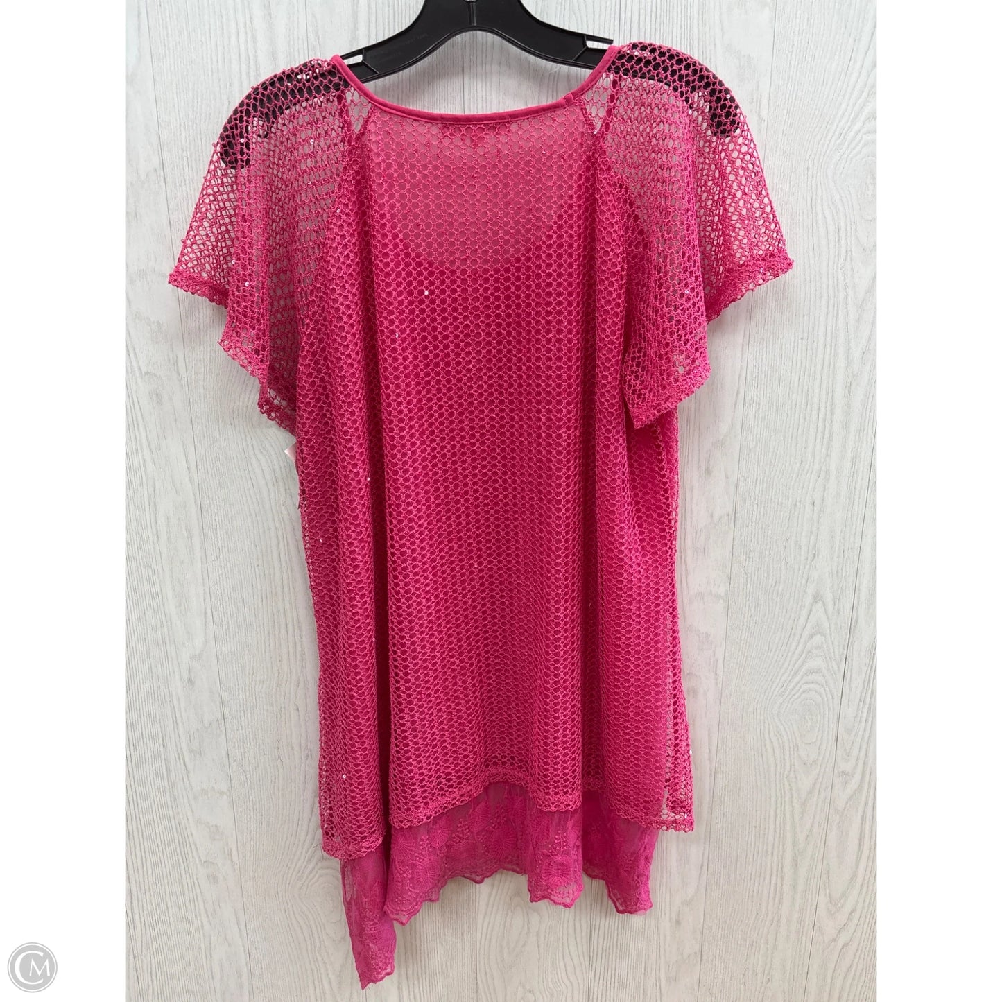 Top Short Sleeve By Indigo Soul In Pink, Size: L