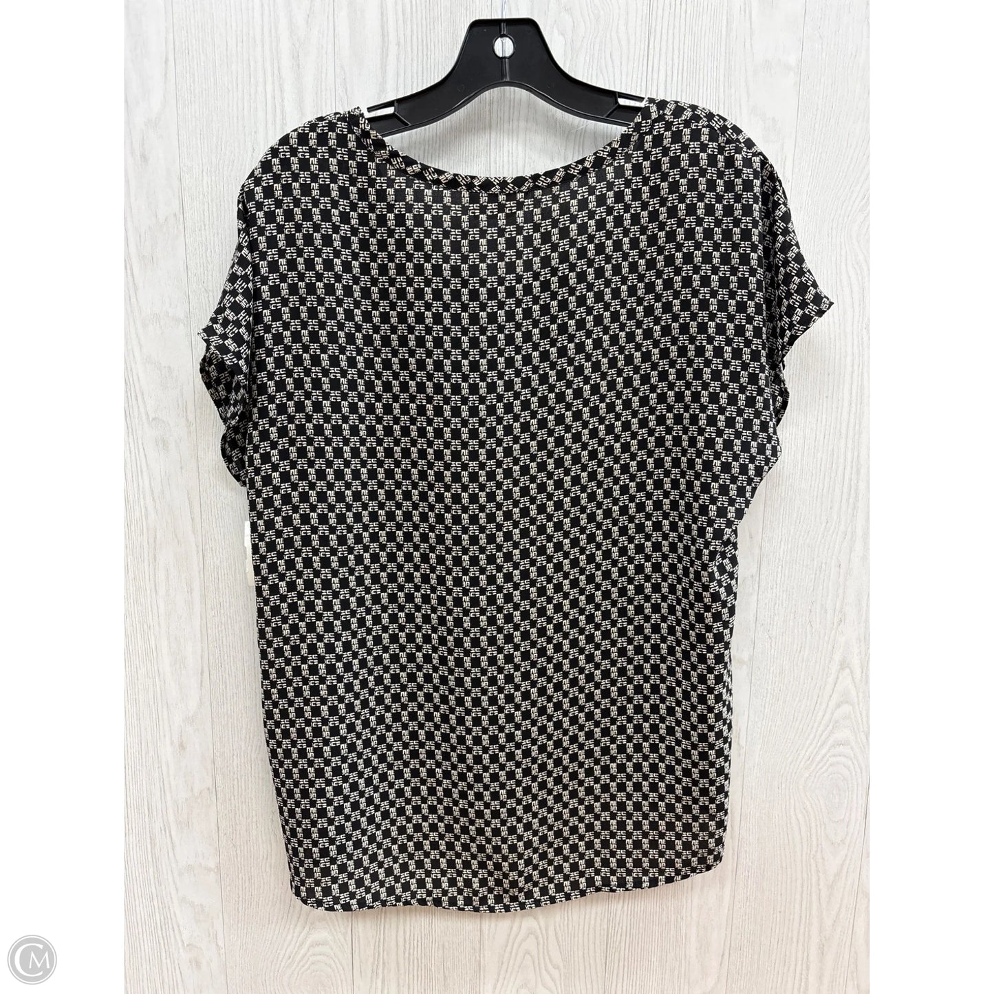 Top Short Sleeve By Clothes Mentor In Black Cream, Size: S