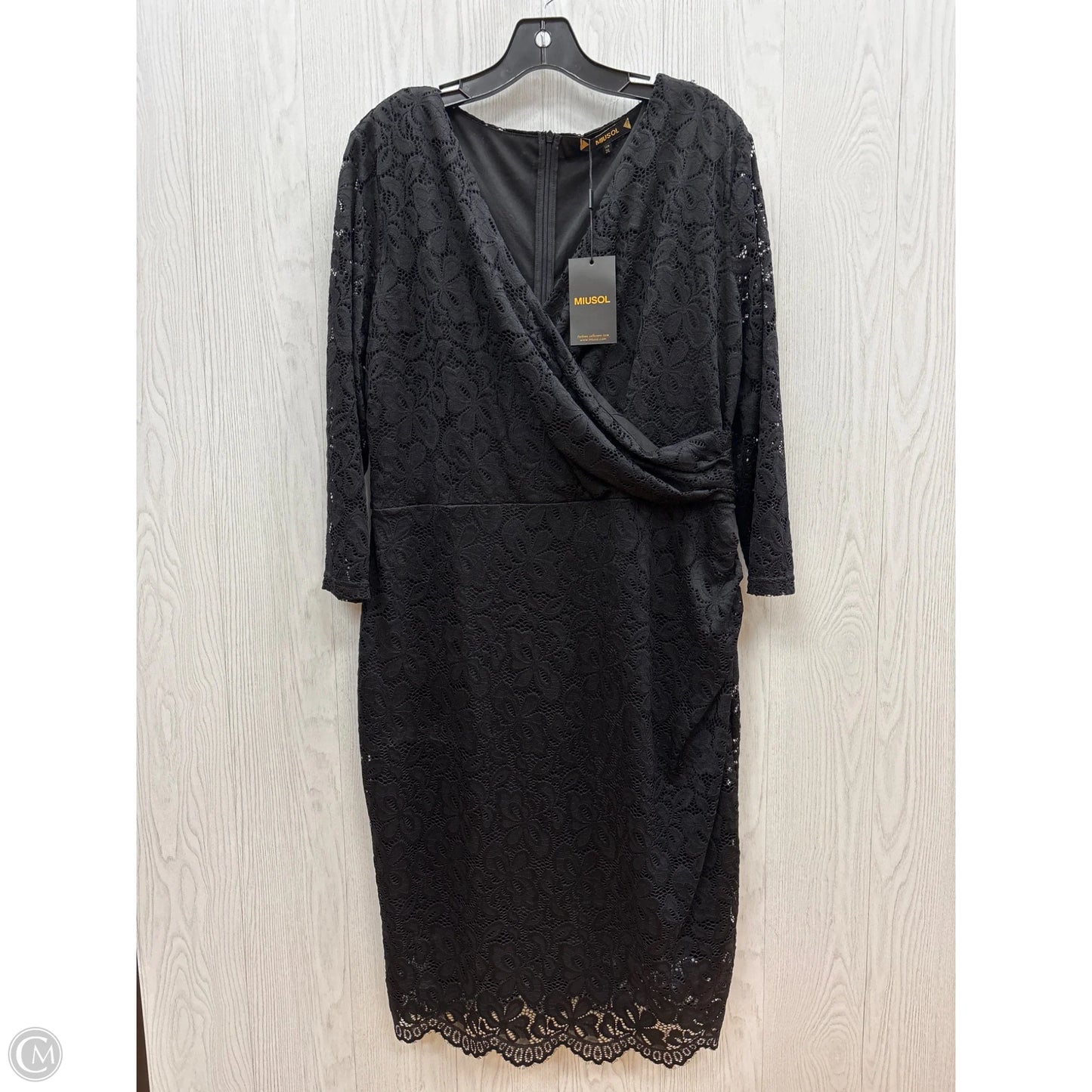 Dress Casual Midi By Clothes Mentor In Black, Size: 2x