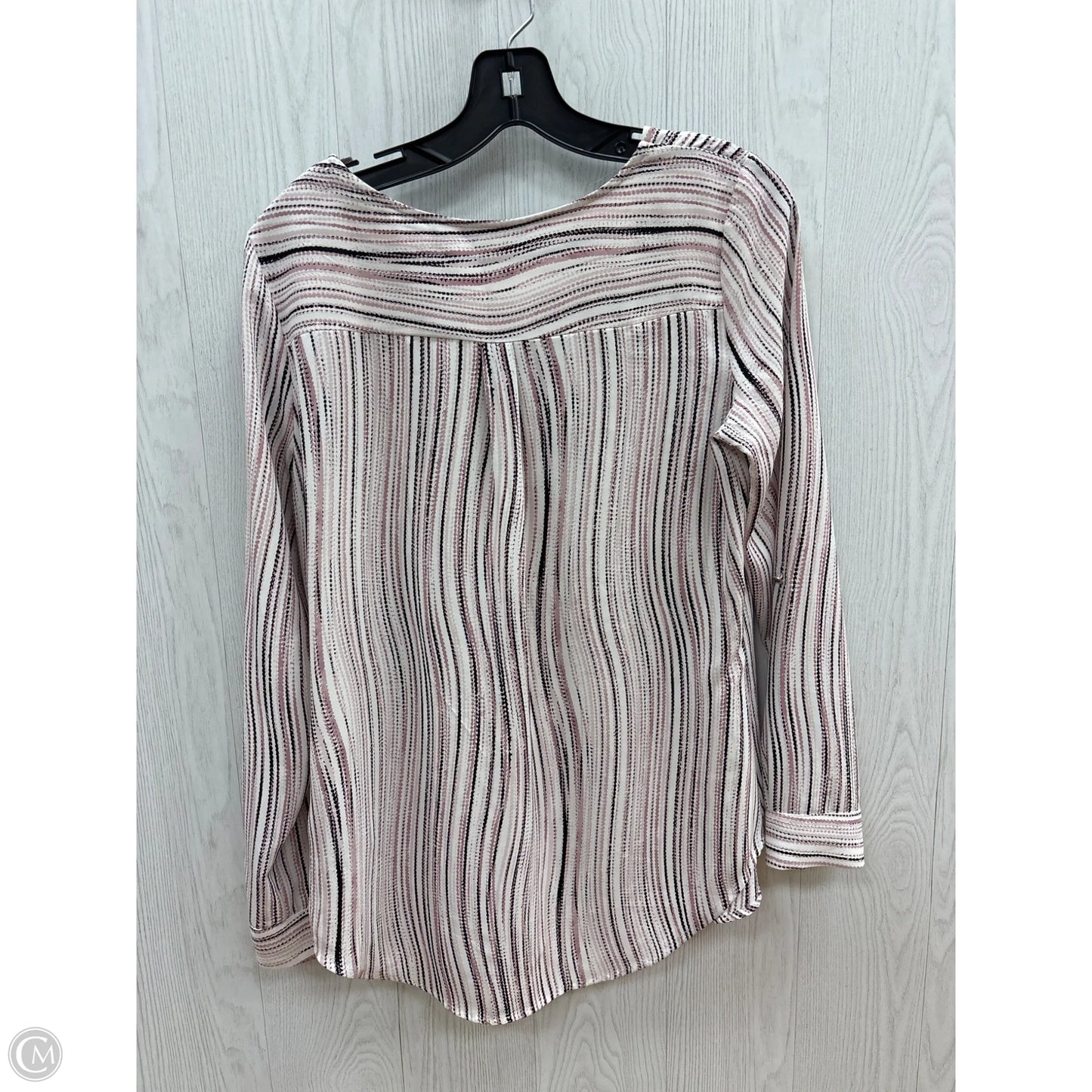 Top Long Sleeve By Apt 9 In Pink & White, Size: S