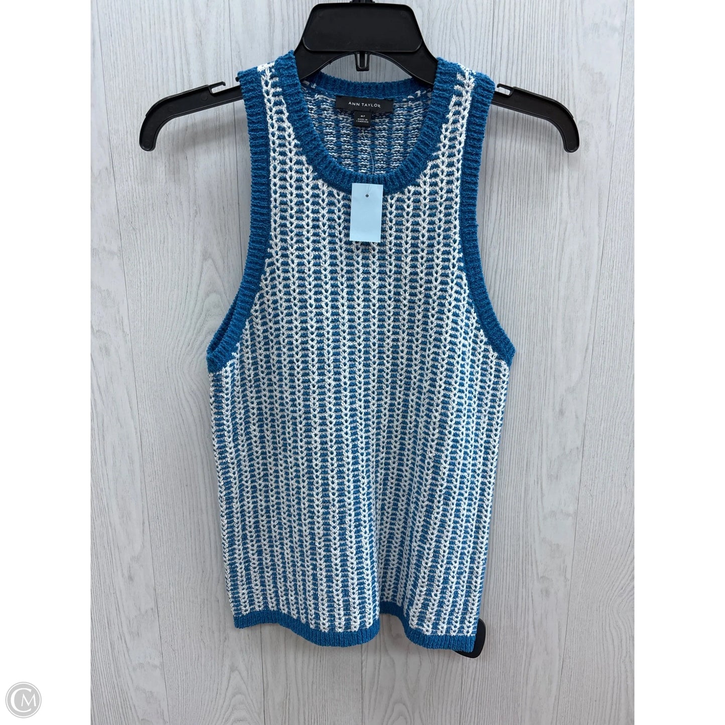 Top Sleeveless By Ann Taylor In Blue Denim, Size: Mp