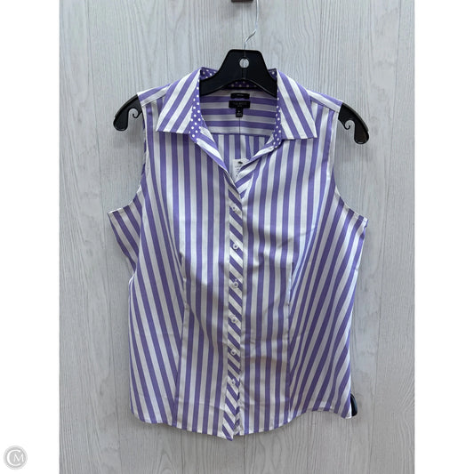 Top Sleeveless By Talbots In Purple & White, Size: 8p