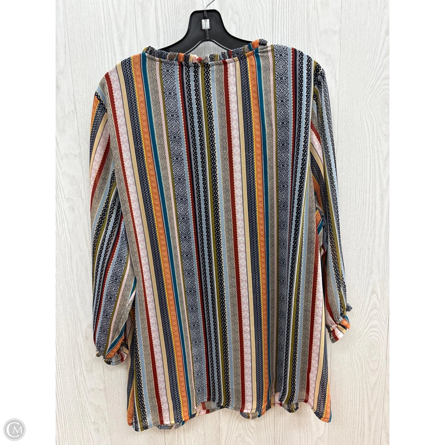 Top 3/4 Sleeve By Cj Banks In Multi-colored, Size: 2x
