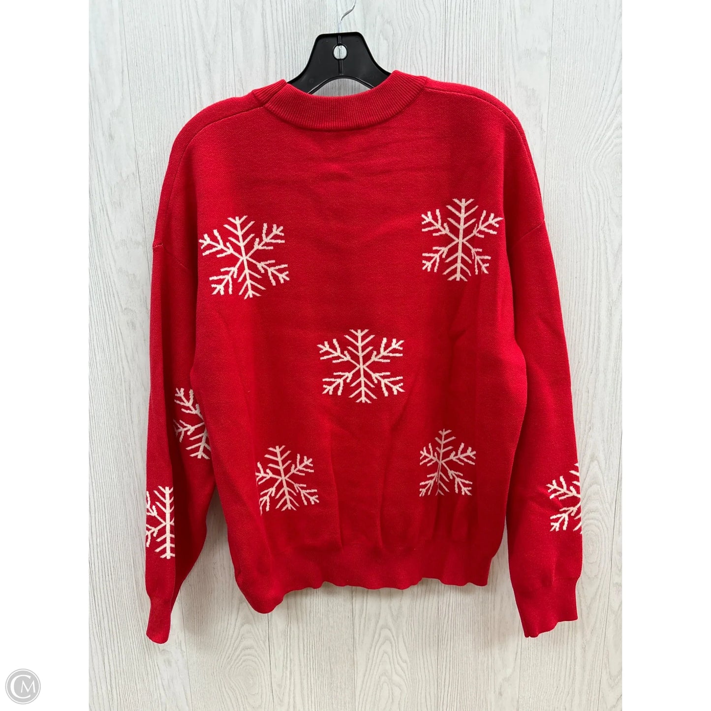Sweater By Bibi In Red & White, Size: Xl