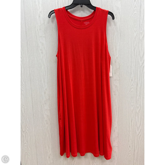Dress Casual Midi By Time And Tru In Red, Size: Xl