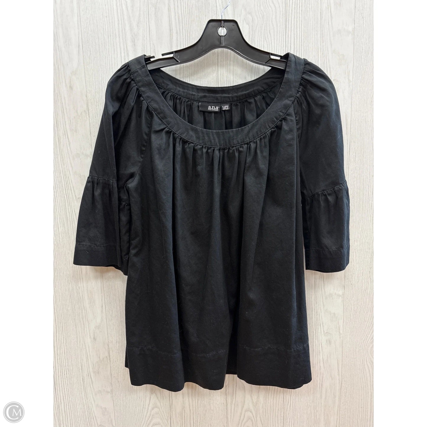 Top Short Sleeve By Ana In Black, Size: Xl