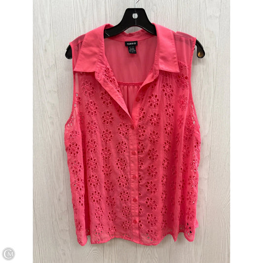 Top Sleeveless By Torrid In Pink, Size: 1x