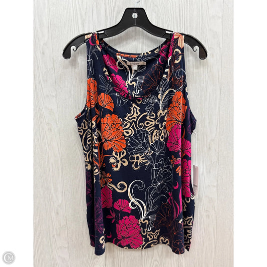 Top Sleeveless By Chicos In Floral Print, Size: L