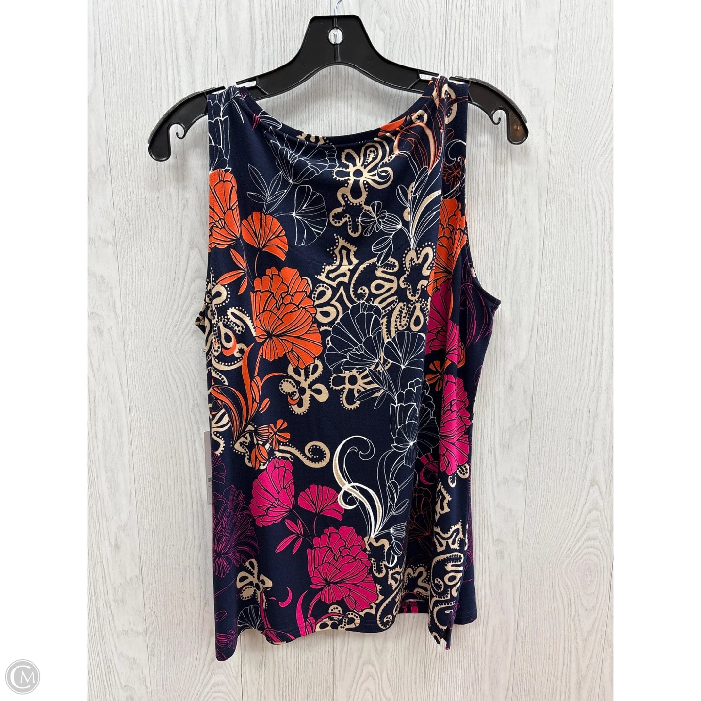Top Sleeveless By Chicos In Floral Print, Size: L